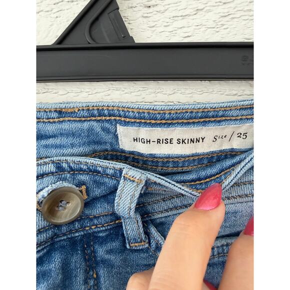 Pilcro by Anthropologie High Rise Skinny Jeans |Light Wash | 25 - Picture 4 of 8